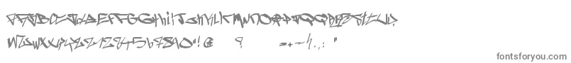 GhettoBlasterz-fontti – harmaat kirjasimet valkoisella taustalla