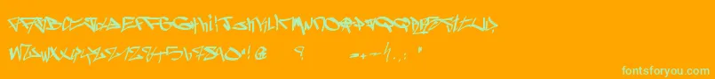 GhettoBlasterz Font – Green Fonts on Orange Background