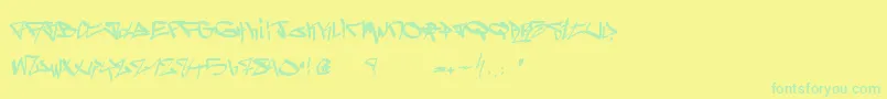 GhettoBlasterz Font – Green Fonts on Yellow Background