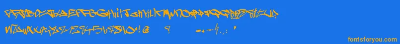 GhettoBlasterz Font – Orange Fonts on Blue Background