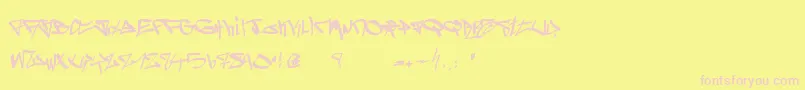 Fonte GhettoBlasterz – fontes rosa em um fundo amarelo