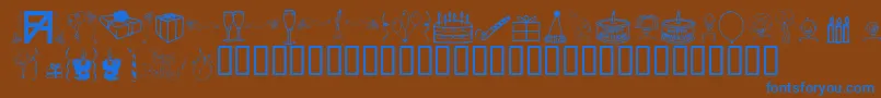 フォントFadobb – 茶色の背景に青い文字