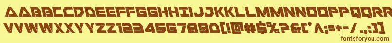 Libertyislandleft Font – Brown Fonts on Yellow Background