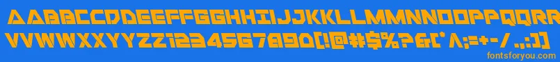 Libertyislandleft Font – Orange Fonts on Blue Background