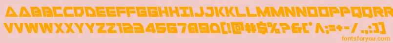 フォントLibertyislandleft – オレンジの文字がピンクの背景にあります。