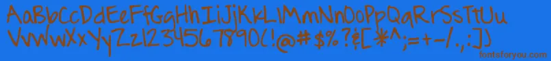 DjbTheJournalingFont Font – Brown Fonts on Blue Background
