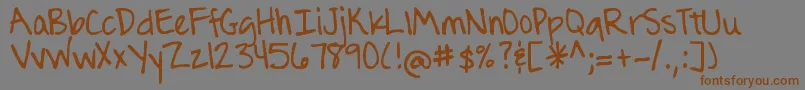 DjbTheJournalingFont Font – Brown Fonts on Gray Background