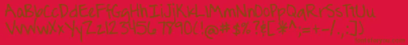 Saiba mais sobre a fonte DjbTheJournalingFont Fonte DjbTheJournalingFont – fontes marrons em um fundo vermelho