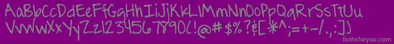 フォントDjbTheJournalingFont – 紫の背景に灰色の文字