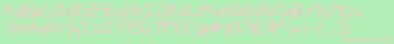 Weitere Informationen zur DjbTheJournalingFont-Schriftart DjbTheJournalingFont-Schriftart – Rosa Schriften auf grünem Hintergrund