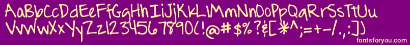 fuente DjbTheJournalingFont – Fuentes Amarillas Sobre Fondo Morado