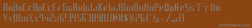 フォントDarkwindCondensed – 茶色の背景に灰色の文字