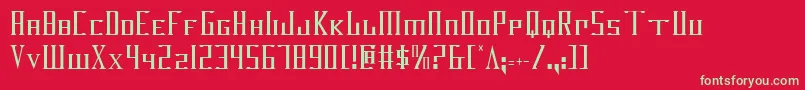 フォントDarkwindCondensed – 赤い背景に緑の文字