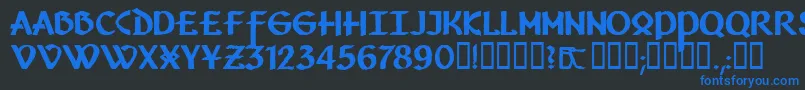 Vafthrudnir Font – Blue Fonts on Black Background