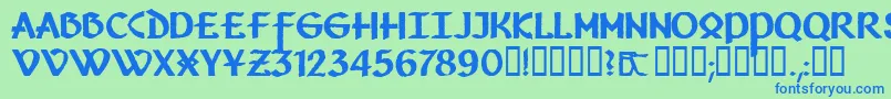 Vafthrudnir Font – Blue Fonts on Green Background