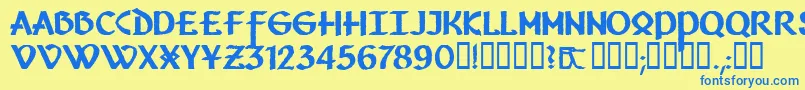 Vafthrudnir Font – Blue Fonts on Yellow Background