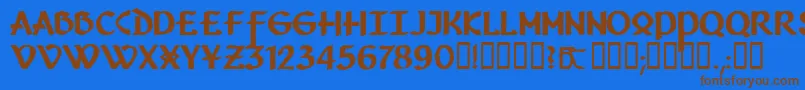 Vafthrudnir Font – Brown Fonts on Blue Background