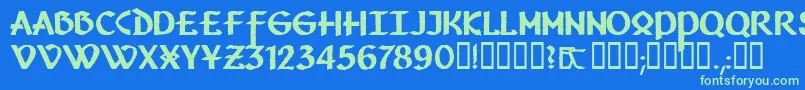 Vafthrudnir Font – Green Fonts on Blue Background