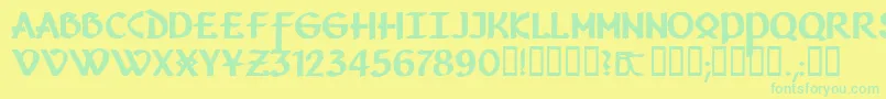 Vafthrudnir Font – Green Fonts on Yellow Background