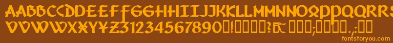 Vafthrudnir Font – Orange Fonts on Brown Background