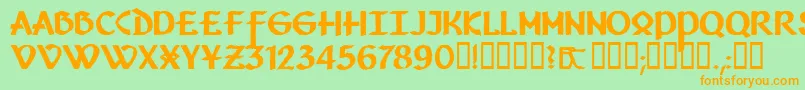 Vafthrudnir Font – Orange Fonts on Green Background