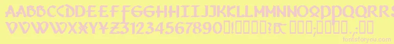 Vafthrudnir Font – Pink Fonts on Yellow Background