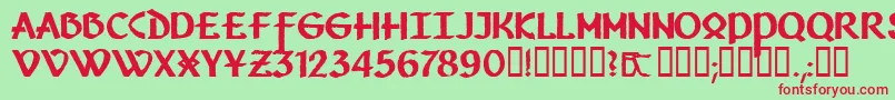 Vafthrudnir Font – Red Fonts on Green Background