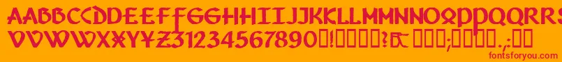 Vafthrudnir Font – Red Fonts on Orange Background