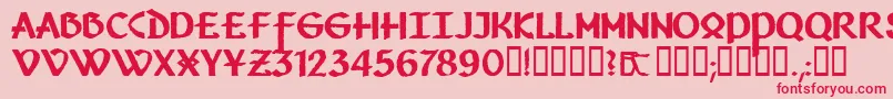 Vafthrudnir-Schriftart – Rote Schriften auf rosa Hintergrund