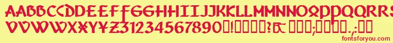 Vafthrudnir Font – Red Fonts on Yellow Background