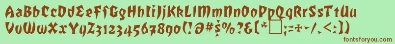 Romulanfalcon Font – Brown Fonts on Green Background