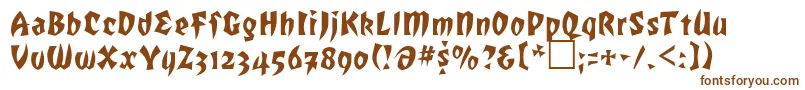 Romulanfalcon-Schriftart – Braune Schriften auf weißem Hintergrund