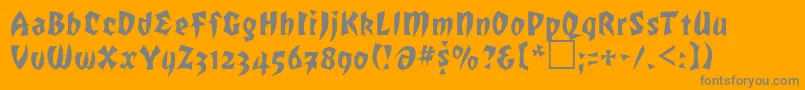 Romulanfalcon-fontti – harmaat kirjasimet oranssilla taustalla