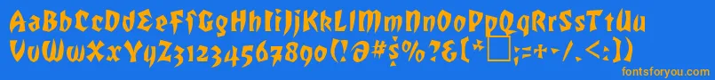 Romulanfalcon Font – Orange Fonts on Blue Background