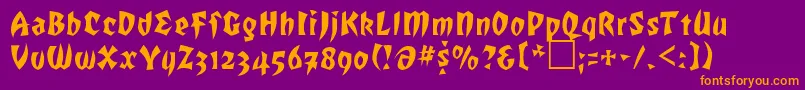 Romulanfalcon Font – Orange Fonts on Purple Background