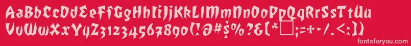 Romulanfalcon Font – Pink Fonts on Red Background