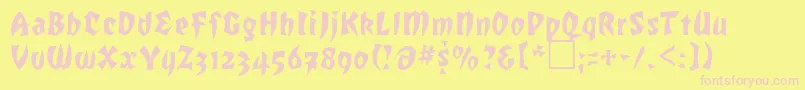 Romulanfalcon-fontti – vaaleanpunaiset fontit keltaisella taustalla