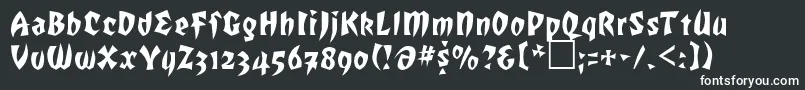 フォントRomulanfalcon – 黒い背景に白い文字