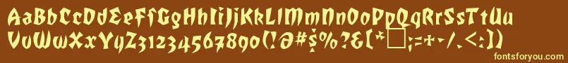 Romulanfalcon-fontti – keltaiset fontit ruskealla taustalla