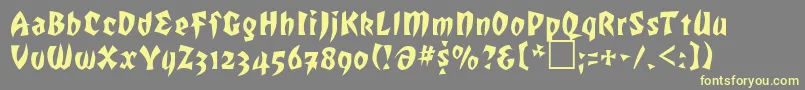 Romulanfalcon-Schriftart – Gelbe Schriften auf grauem Hintergrund