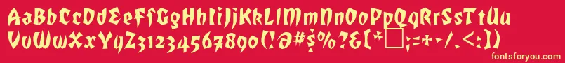 Romulanfalcon Font – Yellow Fonts on Red Background