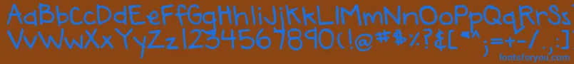 DjbAnnaliseTheBold Font – Blue Fonts on Brown Background