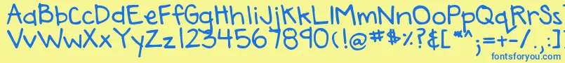 DjbAnnaliseTheBold Font – Blue Fonts on Yellow Background