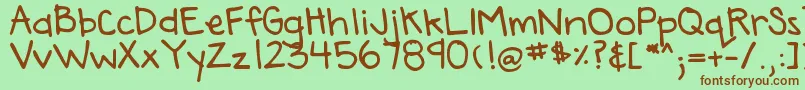 DjbAnnaliseTheBold Font – Brown Fonts on Green Background