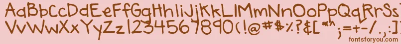 DjbAnnaliseTheBold Font – Brown Fonts on Pink Background