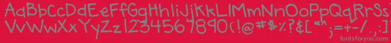 Czcionka DjbAnnaliseTheBold – szare czcionki na czerwonym tle