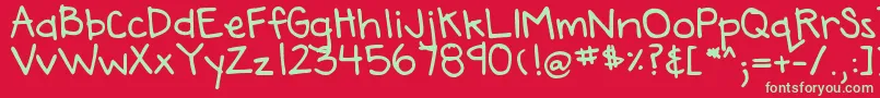 DjbAnnaliseTheBold Font – Green Fonts on Red Background