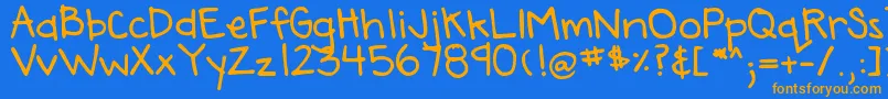 DjbAnnaliseTheBold Font – Orange Fonts on Blue Background