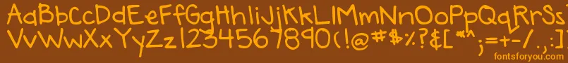 DjbAnnaliseTheBold Font – Orange Fonts on Brown Background