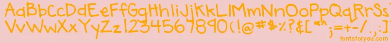 DjbAnnaliseTheBold Font – Orange Fonts on Pink Background